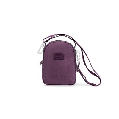 Bolsa Transversal Feminina Pequena Crinkle Glitter Roxa