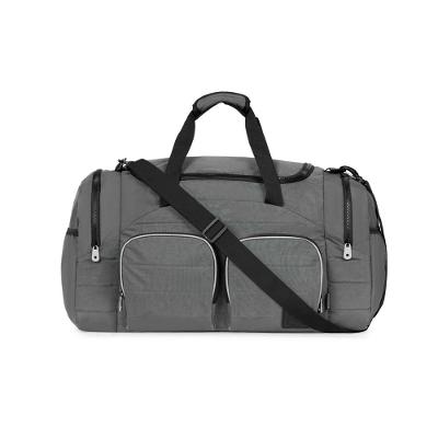 Bolsa de Viagem Color Block Bolso Duplo Frontal Cinza