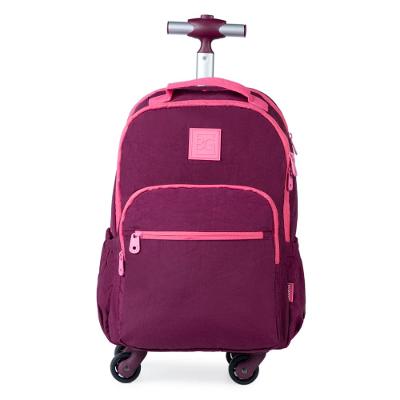 Mochila Escolar Juvenil Feminina 4 Rodinhas BG Duo Pop Rosa