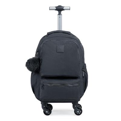 Mochila Escolar Feminina de 4 Rodinhas Pop Fun II Cinza
