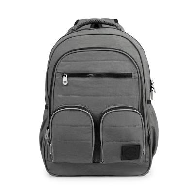 Mochila Escolar Masculina Juvenil Color Block Cinza