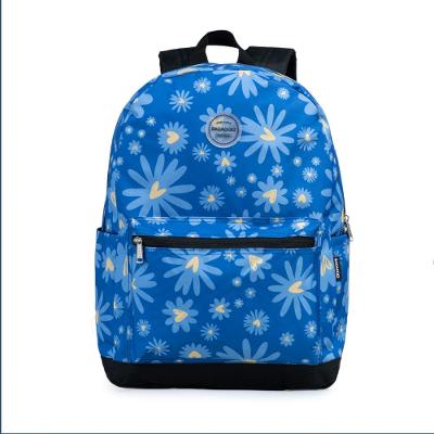 Mochila Escolar Feminina Margaridas Azul