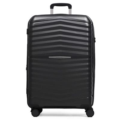 Mala de Viagem Grande 32 Kg Polipropileno 4 Rodas Hong Kong Preta