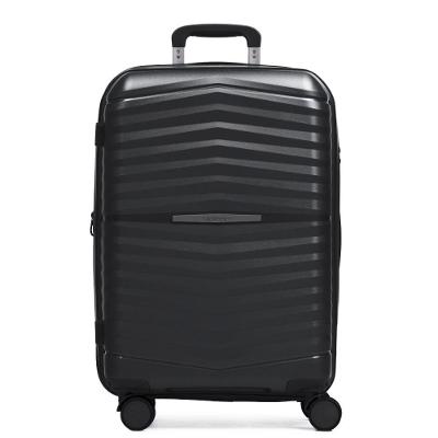 Mala Média 23 Kg Polipropileno 4 Rodas Hong Kong Preta