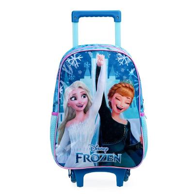 Mochila Escolar Feminina de Rodinha Frozen Azul