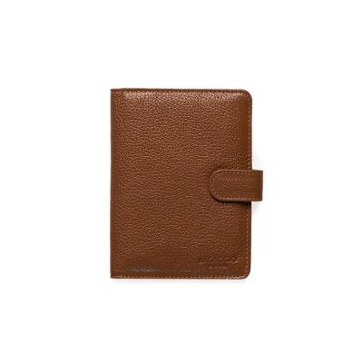 Porta Passaporte de Couro Basic Pequeno RFID Caramelo