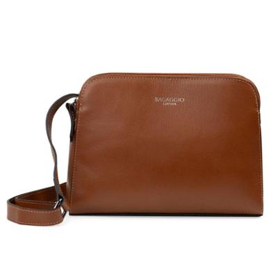 Bolsa Feminina Transversal Média Premium Couro Soft Caramelo