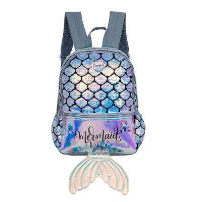 Mochila Escolar Feminina Mermaid Prata