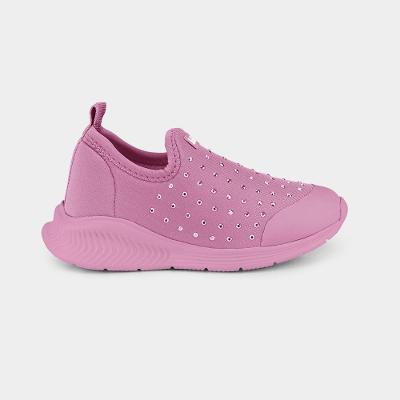 Tênis Infantil Bibi Fly Baby II Rosa com Pedrinhas