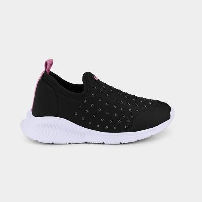 Tênis Infantil Bibi Fly Baby II Preto com Pedrinhas