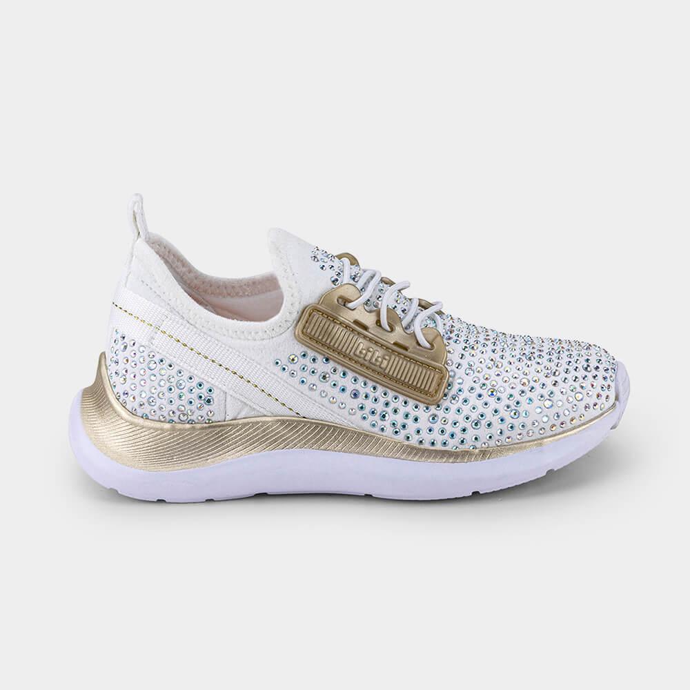 Tênis Infantil Bibi Shine Branco com Pedrinhas Brilhosas - 3