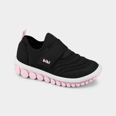 Tênis Infantil Bibi Roller 2.0 Preto e Rosa com Tira