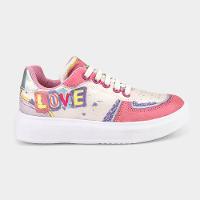 Tênis Infantil Bibi Glam Branco Com Estampa Love - 1