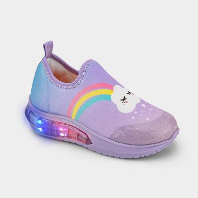 Tênis Infantil de Luz Bibi Space Wave 3.0 Lilás de Arco-íris