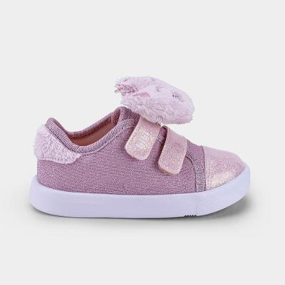 Tênis Infantil Bibi Agility Mini II Rosa com Gatinho Pelúcia