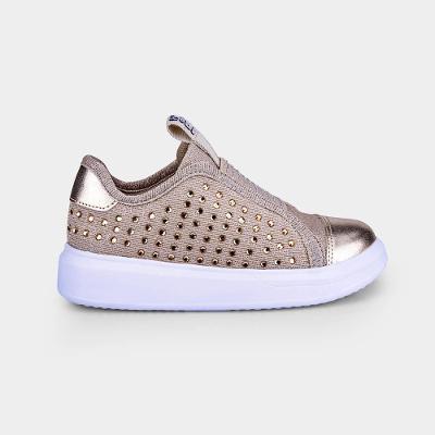 Tênis Infantil Bibi Glam Dourado com Brilho