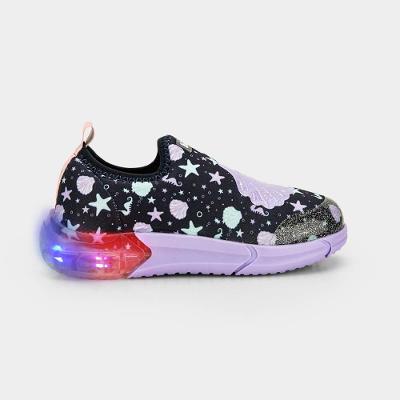 Tênis Infantil de Luz Bibi Space Azul Marinho de Conchas