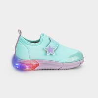Tênis Infantil de Luz Bibi Space Azul com Lilás de Estrela - 1