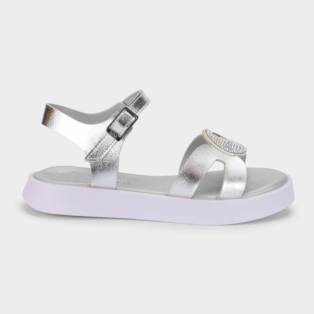 Sandália Infantil Bibi Plataforma Prata com Brilhos - 4