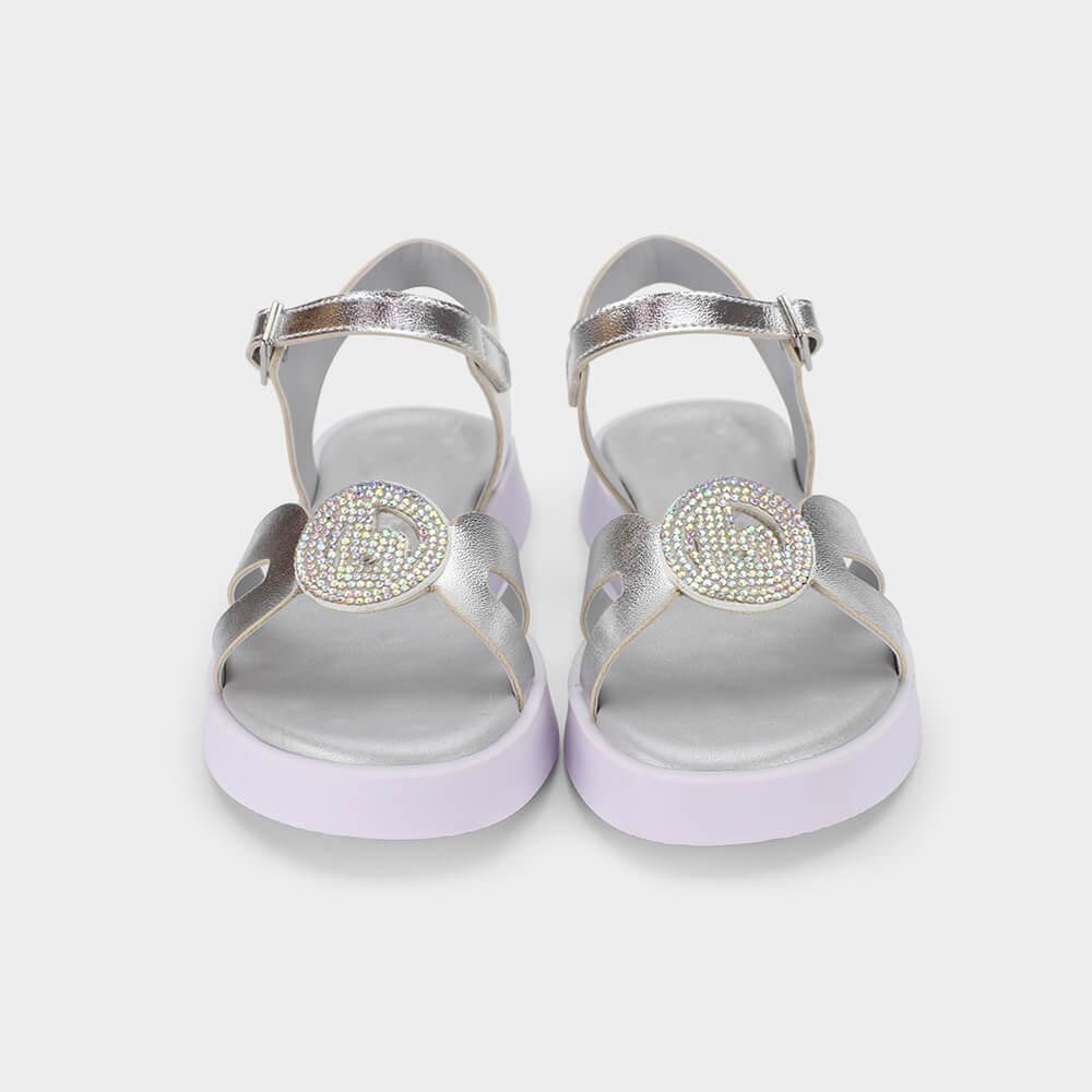 Sandália Infantil Bibi Plataforma Prata com Brilhos - 2