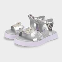 Sandália Infantil Bibi Plataforma Prata com Brilhos - 5