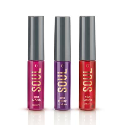 Eudora Kit Batom Líquido Soul Tint Mood: Rosado Energy + Vermelho Happy + Uva Relax