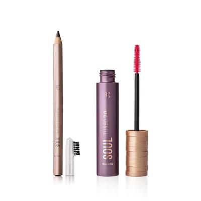Eudora Kit Soul: Lápis para Sobrancelha Médio Escuro + Máscara para Cílios Turbo 7.0