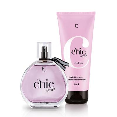 Eudora Kit Chic Retrô: Desodorante Colônia 95ml + Loção Hidratante Desodorante Corporal 200ml