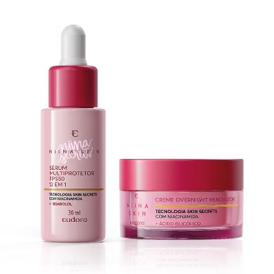 Eudora Kit Niina Skin: Sérum Facial 30ml + Creme Overnight 45g