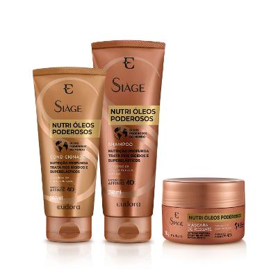 Eudora Kit Siàge Nutri Óleos Poderosos Shampoo + Condicionador + Máscara Capilar
