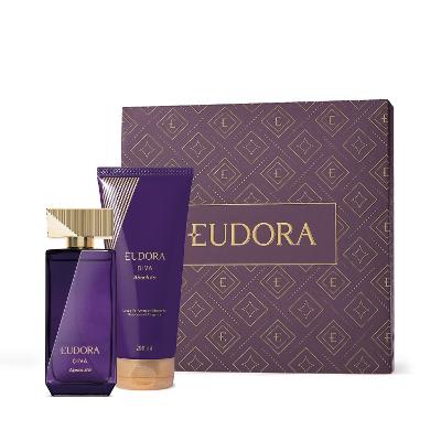 Kit Presente Eudora Diva Absoluta: Desodorante Colônia 100ml + Loção Corporal 200ml + Caixa Presenteável