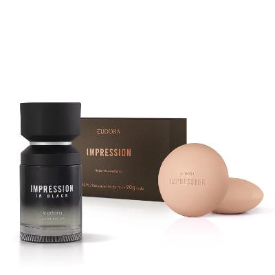 Combo Impression In Black: Eau de Parfum 100ml + Sabonete em Barra 2x90g