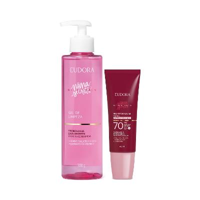 Combo Niina Secrets Skin: Gel de Limpeza 300g + Protetor Solar Facial Antioleosidade FPS 70 40ml