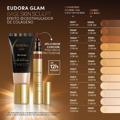 Eudora Glam Skin Sculpt Base Líquida Semi Matte Cor 10 30ml