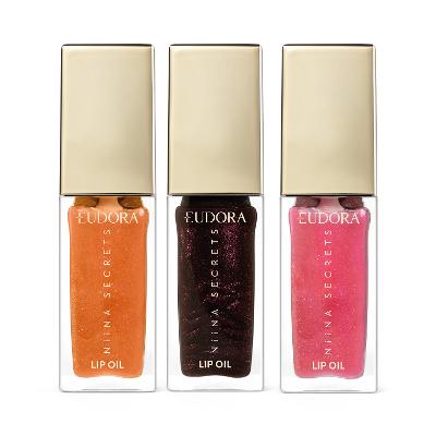 Combo Niina Secrets Lip Oil Shine Flowers: Rosa Centifolia 7ml + Rosa Negra 7ml + Rosa Silvestre 7ml