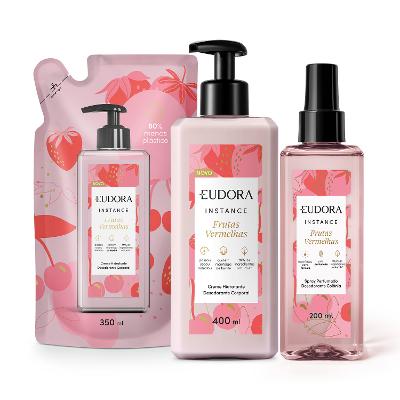 Kit Instance Frutas Vermelhas: Loção Corporal 400ml + Spray Corporal 200ml + Refil Loção Corporal 350ml