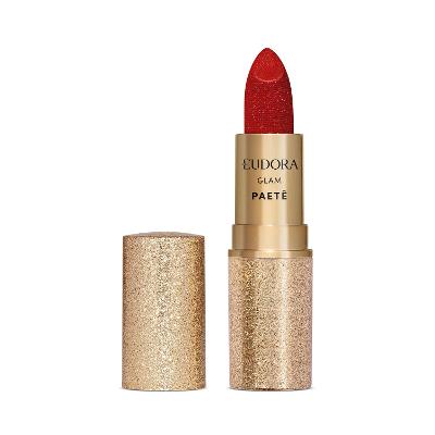 Eudora Batom Cremoso Vermelho Glam Paetê 3g