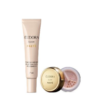 Combo Glam Paetê: Glitter Multifuncional Rosê 1g + Sombra & Primer 7ml