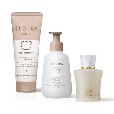 Combo Eudora Baby: Água de Colônia 100ml + Sabonete Líquido 200ml + Loção Hidratante 200ml