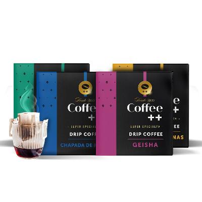 Café em Sachê Coffee Mais Drip Coffee  Kit Fazendas + Geisha - 40 unidades