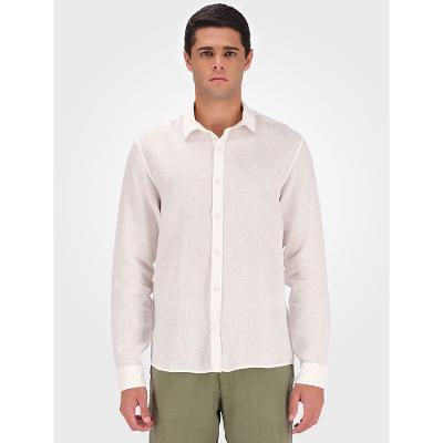 Camisa de Manga Longa Masculina em Linho Calvin Klein - Branco