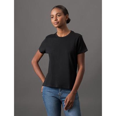 Camiseta Feminina Essentials Estampa na Barra Calvin Klein Jeans - Preto