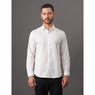Camisa Masculina Slim Básica de Manga Longa Calvin Klein - Branco