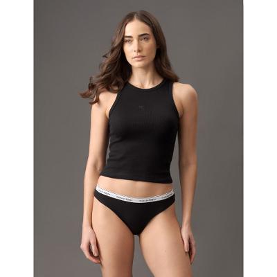 Kit 2 Calcinhas Fio Dental Mini Modern Cotton Calvin Klein Underwear - Preto