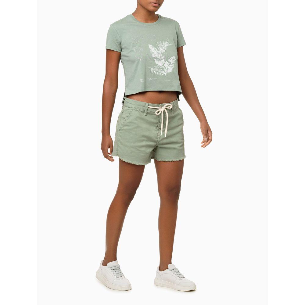 Camiseta Feminina Logo Relevo Pino Glitte - Verde - 2