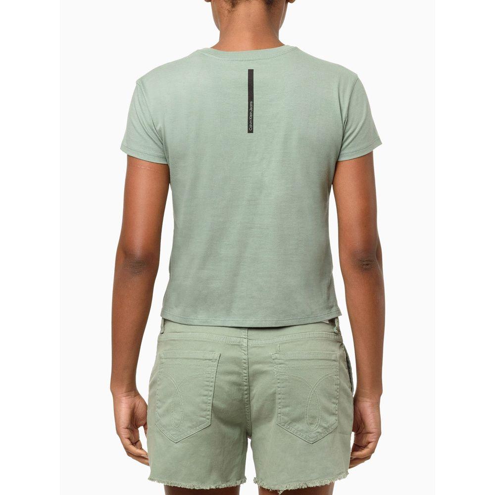 Camiseta Feminina Logo Relevo Pino Glitte - Verde - 1