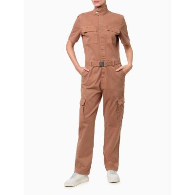 Macacão Feminino Color Cargo Com Cinto Calvin Klein Jeans - Caqui Medio