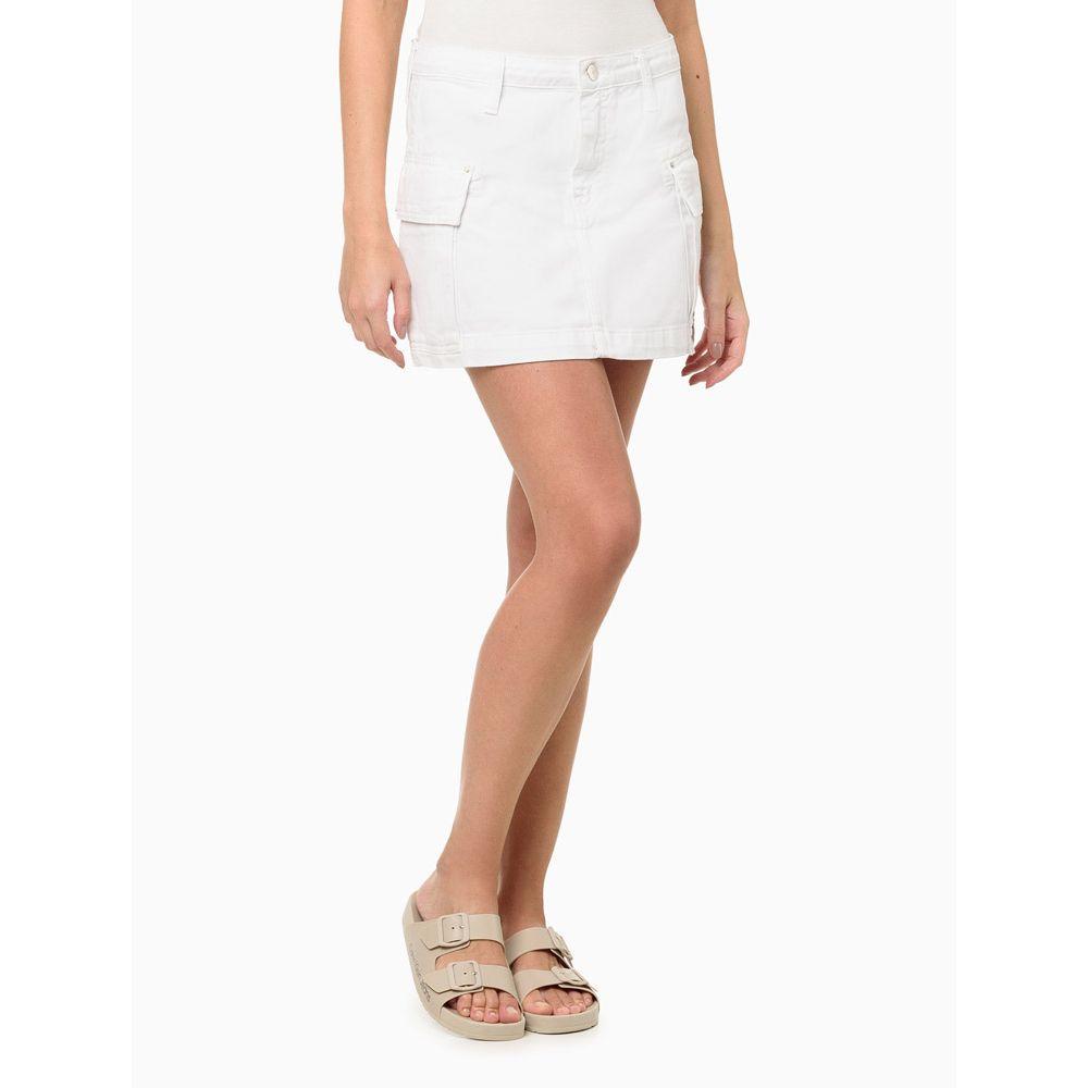 Saia Feminina Cargo Calvin Klein Jeans - Branco 2 - 1