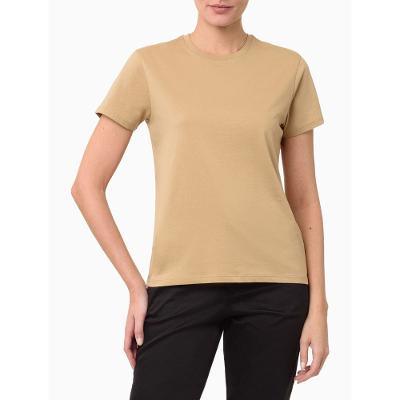 Camiseta Feminina Logo Ômega Calvin Klein Jeans - Caqui Claro