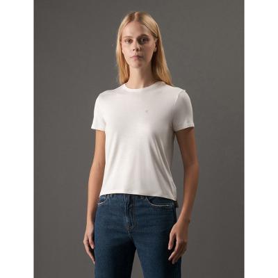 Camiseta Feminina Viscolycra Calvin Klein Jeans - Off White